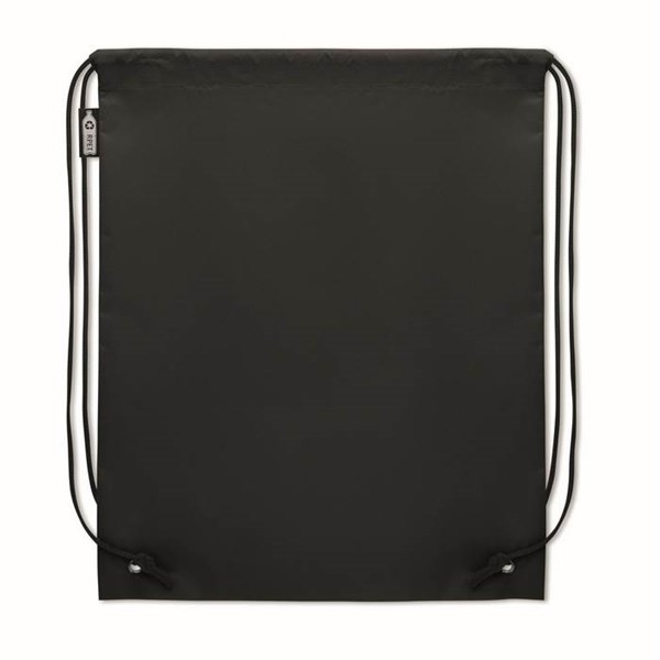Obrázky: Sťahovací ruksak z RPET netkaný, čierna, Obrázok 3