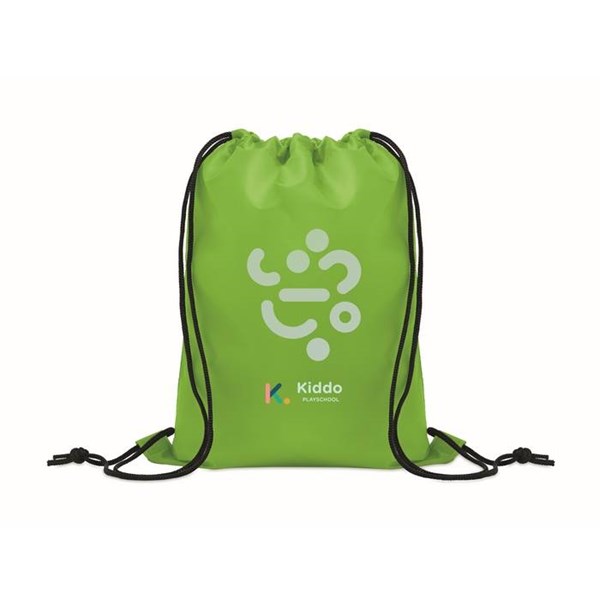 Obrázky: Detský sťahovací ruksak z RPET, limetková, Obrázok 5