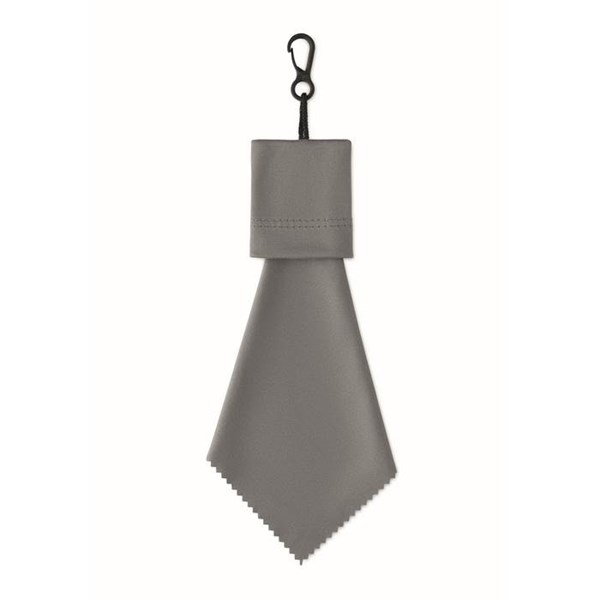 Obrázky: Šedá čistiaca handrička z RPET s puzdrom