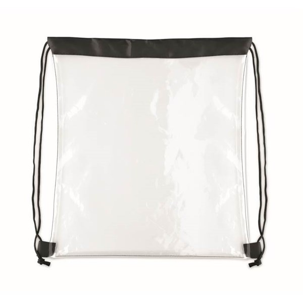 Obrázky: Priehľadný sťahovací ruksak, detaily čierne, Obrázok 2