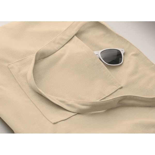 Obrázky: Veľká menžestrová nákupná taška na zips, béžová, Obrázok 2