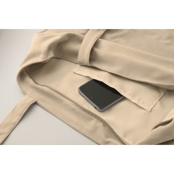 Obrázky: Veľká menžestrová nákupná taška na zips, béžová, Obrázok 3