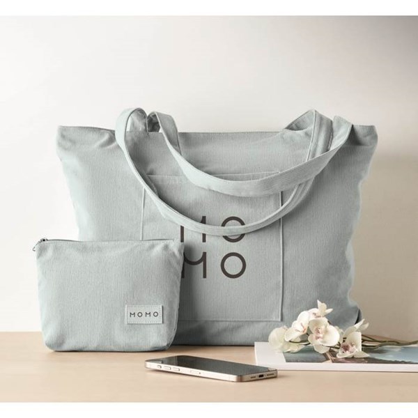 Obrázky: Veľká menžestrová nákupná taška na zips, sv. modrá, Obrázok 8