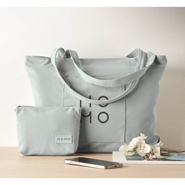 Obrázky: Veľká menžestrová nákupná taška na zips, sv. modrá, Obrázok 9