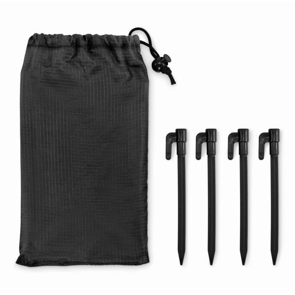 Obrázky: Ľahká veľká pláž. deka-4 skoby na uchyt., čierna, Obrázok 2