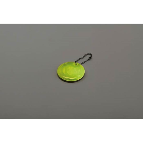 Obrázky: Guľatá reflexná kľúčenka, neón. žltá, Obrázok 3
