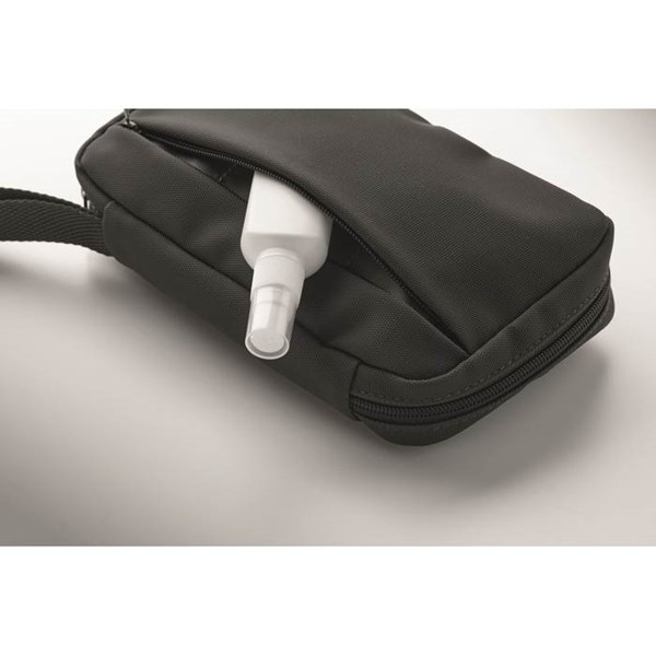 Obrázky: Čierna toaletná taštička 600D RPET, Obrázok 6