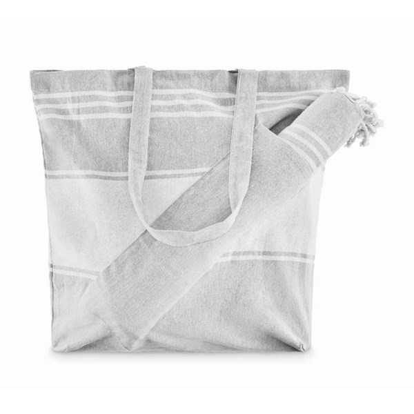 Obrázky: Plážová taška s uterákom, šedá