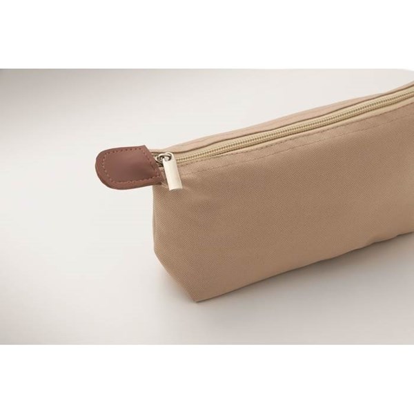 Obrázky: Khaki kozmetická taštička z polyesteru 600D RPET, Obrázok 4