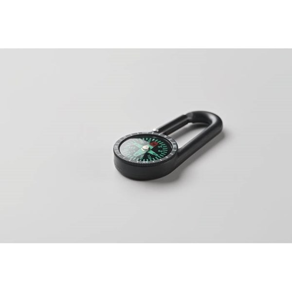 Obrázky: Malý plastový kompas s karabíínkou, čierny, Obrázok 5