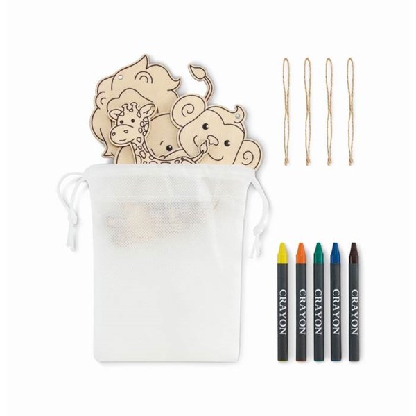 Obrázky: Sada 4 drevených visačiek v pouzdre