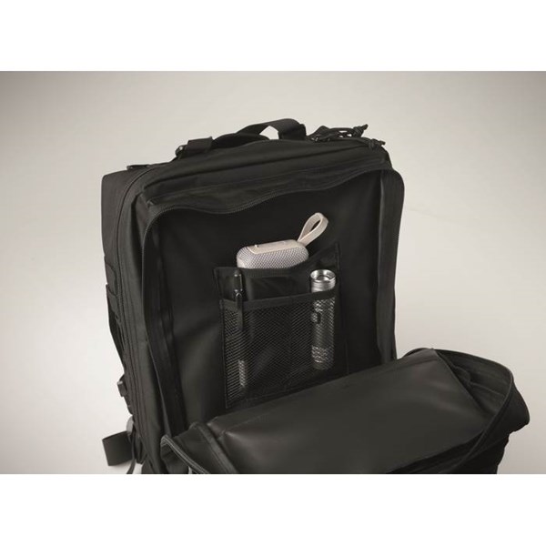 Obrázky: Outdoorový 50l ruksak 600D RPET, čierny, Obrázok 11