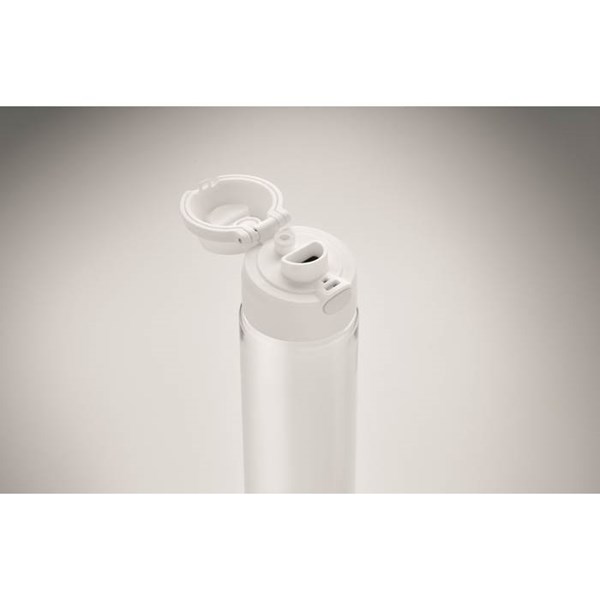 Obrázky: Fľaša RPET 700 ml, slamka a viečko, biela, Obrázok 7