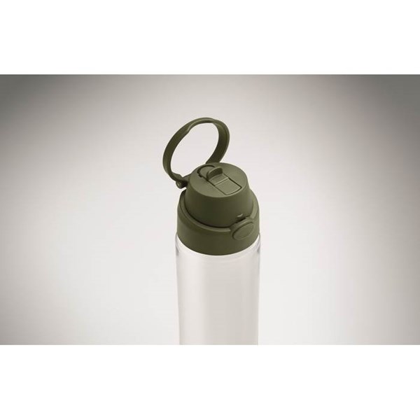 Obrázky: Fľaša RPET 700 ml, slamka a viečko, tmavozelená, Obrázok 9