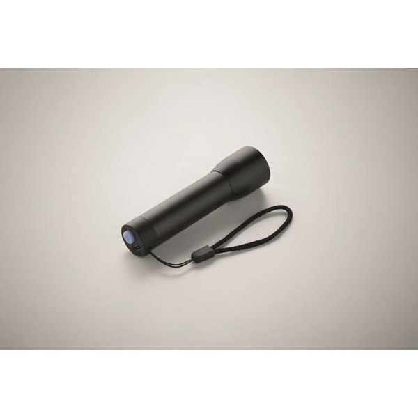 Obrázky: Hliníková dobíjacia baterka, čierna, Obrázok 4