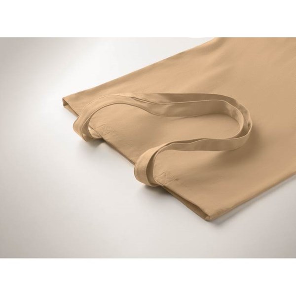 Obrázky: Béžová nákupná plátená taška 270gr/m2, dlhé uši, Obrázok 4