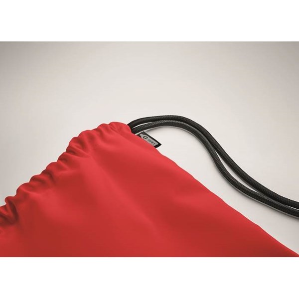 Obrázky: Veľký červený sťahovací ruksak 300D RPET, Obrázok 5