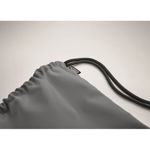 Obrázky: Veľký šedý sťahovací ruksak 300D RPET, Obrázok 5