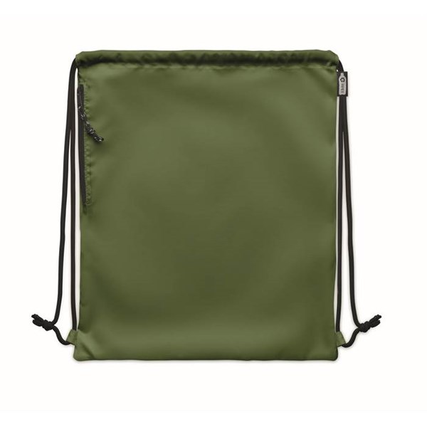 Obrázky: Veľký armádne zelený sťahovací ruksak 300D RPET, Obrázok 2