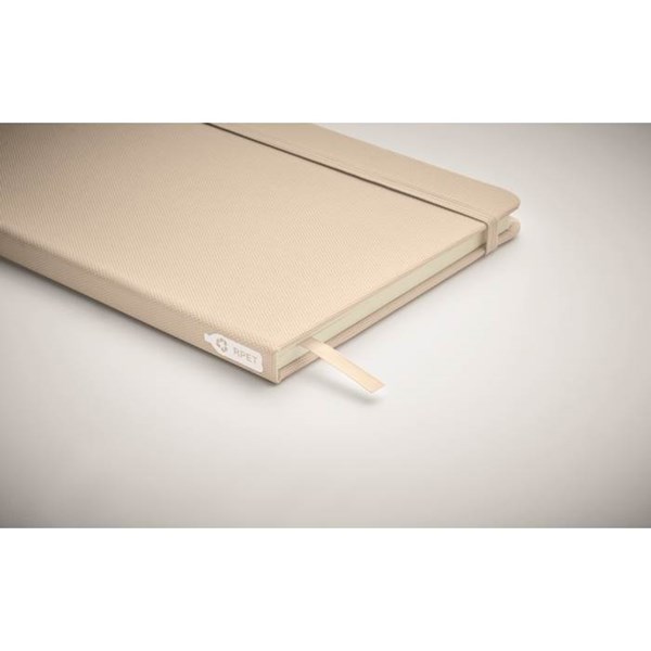 Obrázky: Krémovo biely linajkový zápisník A5, obálka z RPET, Obrázok 5