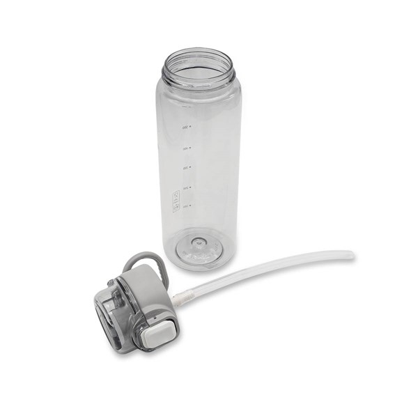 Obrázky: Fľaša 800 ml so slamkou, šedá, Obrázok 4