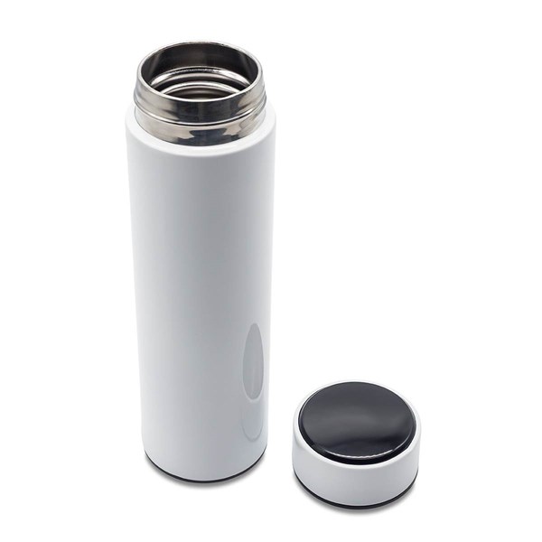 Obrázky: Termohrnček s teplomerom 420 ml, na sublim.,biela, Obrázok 2