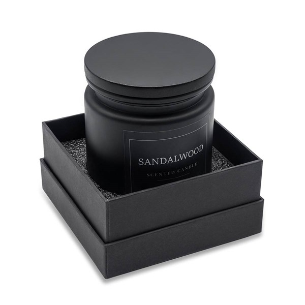 Obrázky: Černá sviečka v sklen.nádobe s dreveným viečkom, Obrázok 9