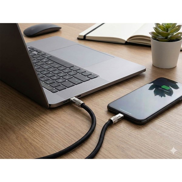 Obrázky: Šnúrka na telefon s nabíjaním 60 W, čierna, Obrázok 5