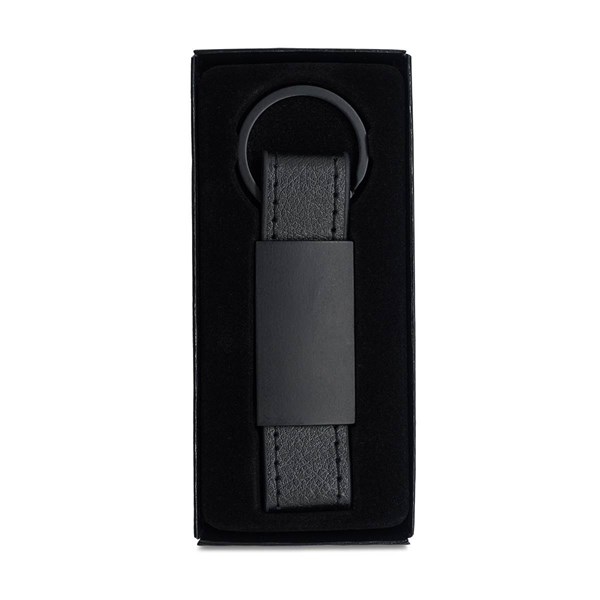 Obrázky: Kovový prívesok z ocele a PU mat.povrchom,čierna, Obrázok 2