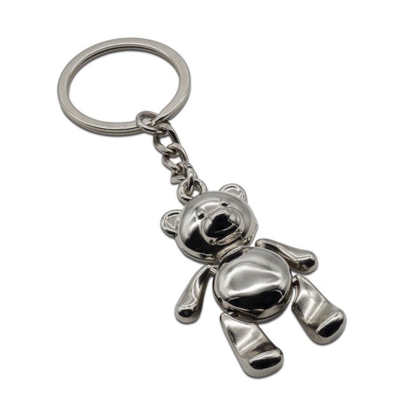 Obrázky: Kovový prívesok - macko, strieborná