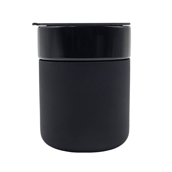 Obrázky: Keram.hrnček 370ml, povrch a viečko silikón,čierna