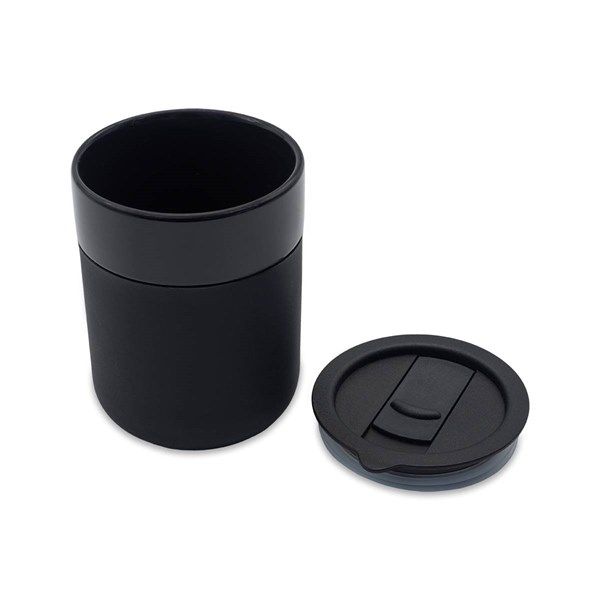 Obrázky: Keram.hrnček 370ml, povrch a viečko silikón,čierna, Obrázok 4