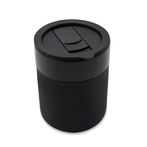 Obrázky: Keram.hrnček 370ml, povrch a viečko silikón,čierna, Obrázok 5