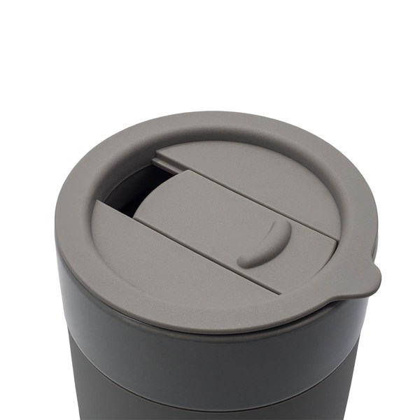 Obrázky: Keram.hrnček 370ml, povrch a viečko silikón,šedá, Obrázok 6