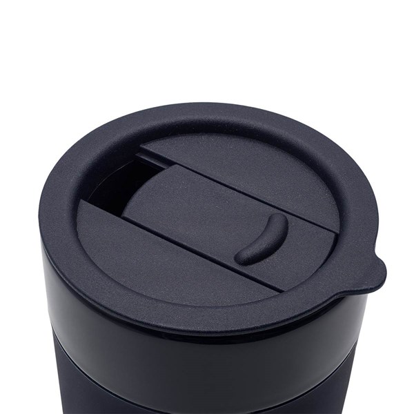 Obrázky: Keram.hrnček 370ml, povrch a viečko silikón,modrá, Obrázok 4