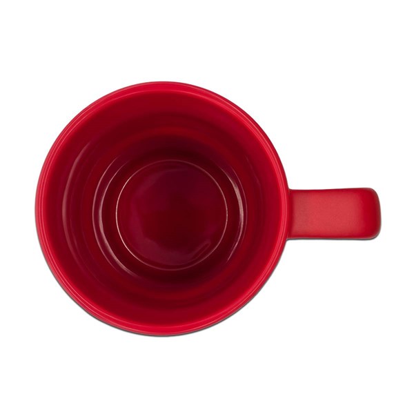 Obrázky: Matný keramický hrnček s viečkom 440 ml, červená, Obrázok 3