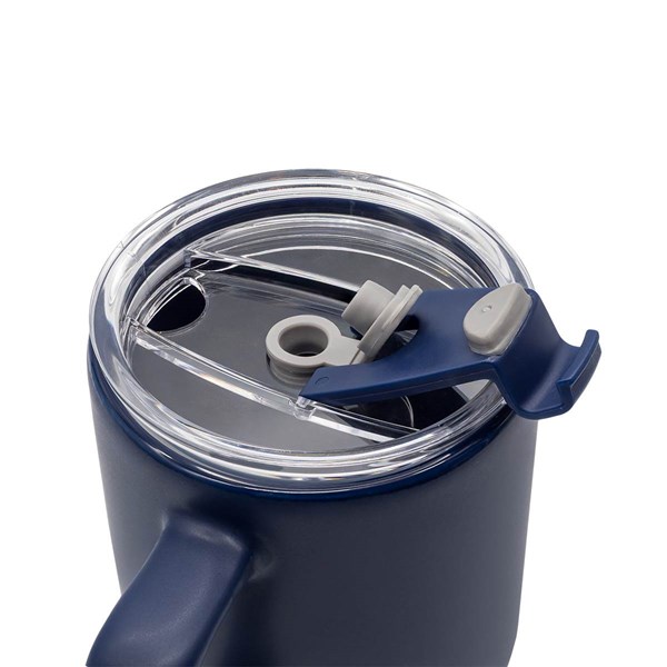 Obrázky: Matný keramický hrnček s viečkom 440 ml, modrá, Obrázok 6