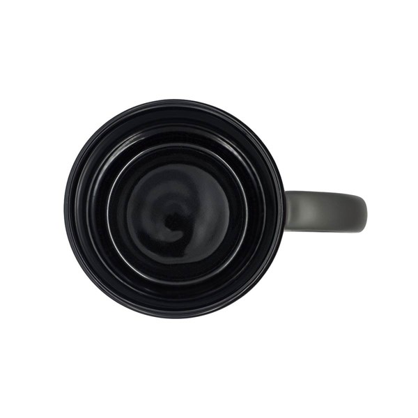 Obrázky: Keram.hrnček soft-touch 350ml,čierny okraj, šedá, Obrázok 3