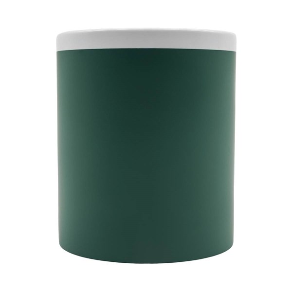 Obrázky: Keram.hrnček soft-touch 350ml, biely okraj, zelená, Obrázok 2