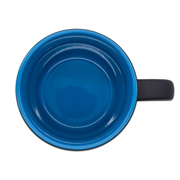 Obrázky: Keram.hrnček 345ml na laser fareb.loga, modrá