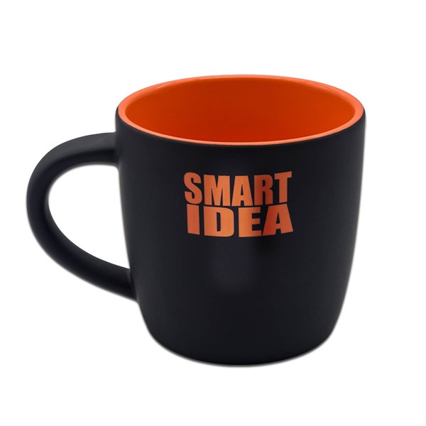 Obrázky: Keram.hrnček 345ml na laser fareb.loga, oranžová