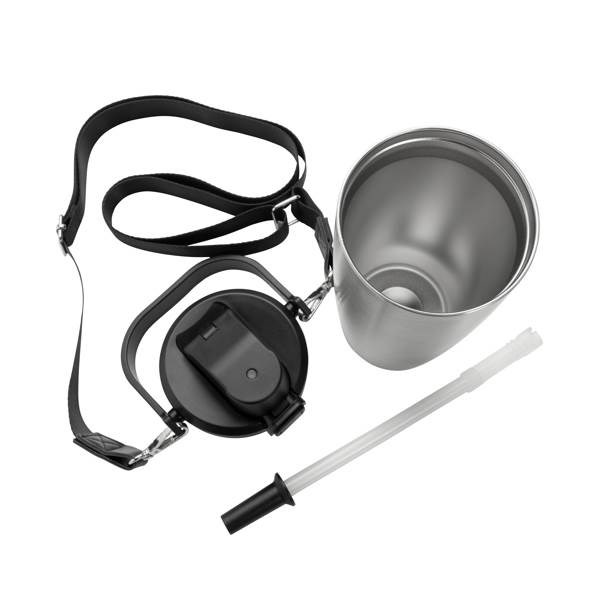 Obrázky: Recyklovaný nerez termohrnček s remienkom,strieb., Obrázok 7