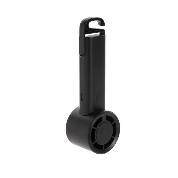 Obrázky: Nabíjateľný ventilátor z recykl.plastu RCS, čierny, Obrázok 4