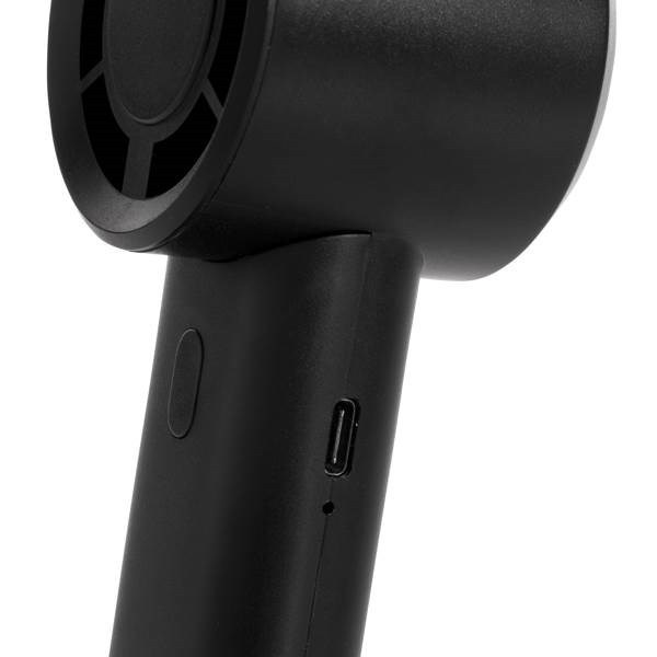 Obrázky: Nabíjateľný ventilátor z recykl.plastu RCS, čierny, Obrázok 5