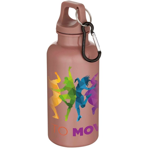 Obrázky: Plastová RCS fľaša 400ml s karabínou, staroružová, Obrázok 2