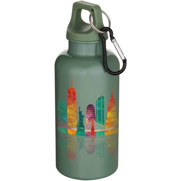 Obrázky: Plastová RCS fľaša 400ml s karabínou, tm. zelená, Obrázok 2