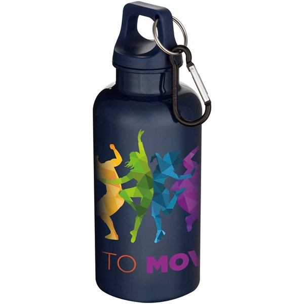 Obrázky: Plastová RCS fľaša 400ml s karabínou, nám. modrá, Obrázok 2