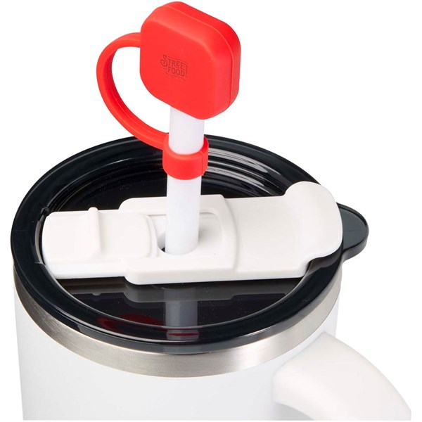 Obrázky: Silikónový kryt na slamku, červená, Obrázok 3