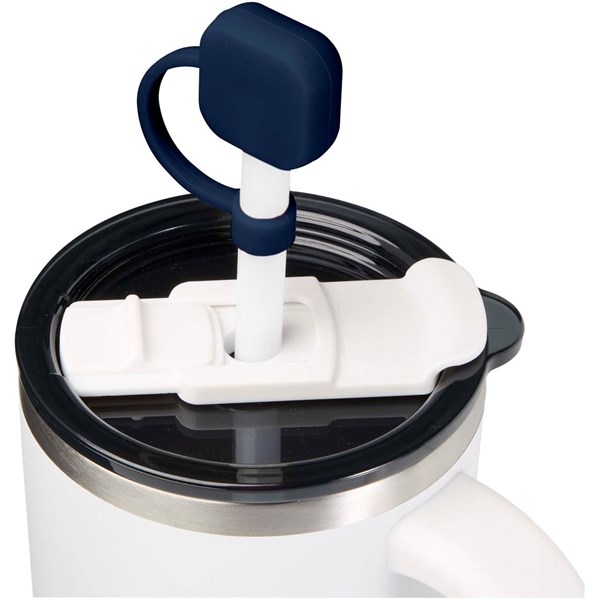 Obrázky: Silikónový kryt na slamku, tm. modrá