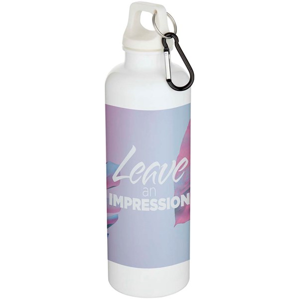 Obrázky: Fľaša 750ml,recykl. RCS plast, karabína, biela, Obrázok 2